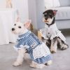 Touchdog 'I love Poochi' Classical Fashion Plaid Dog Dress - Grey - Small