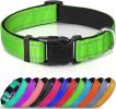 Reflective Dog Collar; Soft Neoprene Padded Breathable Nylon Pet Collar Adjustable for Medium Dogs - Green - Medium (Pack of 1)