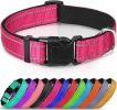 Reflective Dog Collar; Soft Neoprene Padded Breathable Nylon Pet Collar Adjustable for Medium Dogs - Hotpink - X-Small (Pack of 1)