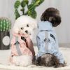 Pet dog clothing waterproof breathable reflective clothing small dog raincoat; Light reflecting strip - Blue - L