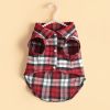 Pet Plaid Shirt For Small & Medium Dogs; Classic Dog Shirt Dog Polo T-Shirt; Pet Apparel - Red - S