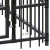 Outdoor Dog Kennel Steel 19.8 ft² - Black