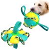 Dog Soccer Ball Interactive Pet Toys Foldable Ball Molar Toy Outdoor Training Ball for Puppy Dog Chew Dog Accessories - Green