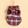 Pet Plaid Shirt For Small & Medium Dogs; Classic Dog Shirt Dog Polo T-Shirt; Pet Apparel - Red - XL