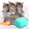 Pet Dog Shampoo Massager Brush Cat Massage Comb Grooming Scrubber Shower Brush For Bathing Short Hair Soft Silicone Brushes - Yellow