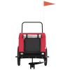 Pet Bike Trailer Red and Black Oxford Fabric and Iron - Red