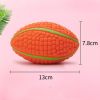 Squeaky Football Branch, Fetch and Play - Latex Rubber Dog Toy Balls, Play Chew Fetch Interactive Ball Puppies - orange