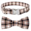 Plaid Dog Collar with Bow Pet Gift Adjustable Soft and Comfy Bowtie Collars for Small Medium Large Dogs - Style 3 - XS 1.0x30cm